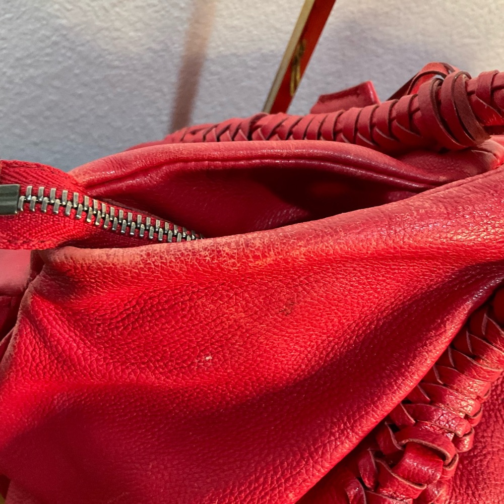 Salvatore Ferragamo Red Leather Shoulder Bag COA - Picture 5 of 16